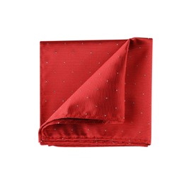 Allegra K Men's Pocket Squares Classic Satin Polka Dots Solid Color Handkerchiefs for Wedding Business One Size Red