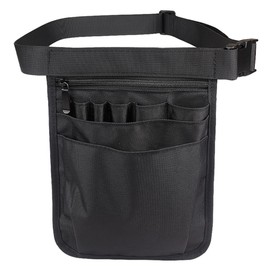 ANFUXT Nurse Belt Bag, Nurse Utility Organiser, Utility Waist Tool Organiser, Belt Bag, Women's Work Retail Waist Bag with Adjustable Belt, for Nurse Accessories, black, Classic