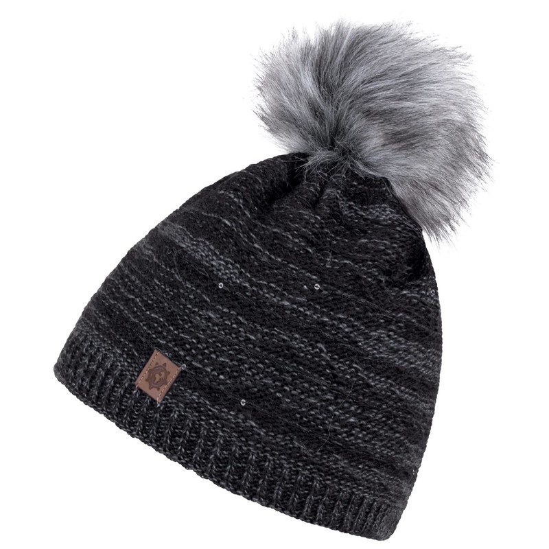 Compagno Winter Hat Knitted Hat Women's Bobble Hat Fleece Lining