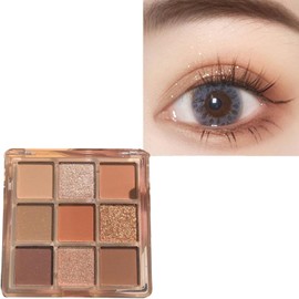 Paleta de Sombra de Ojos 9 Colores - NacaradaBrilloMate, 3  Estilo Coreano, Larga Duración, Maquillaje de Ojos                                        
