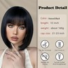Lanseek Short Bob Wig with Bangs 12 Inch Short Synthetic