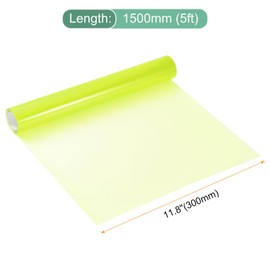 HARFINGTON HTV Heat Transfer Vinyl 11.8" x 5ft Roll PVC Fluorescent Yellow Iron on Vinyl for All Cutter Machine, Easy to Cut & Weed