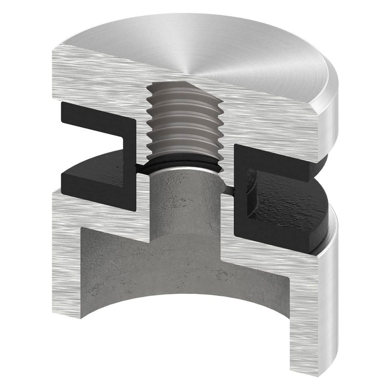 STEINBACHER© Stainless steel glass dot holder, diameter 30 mm, connection:
