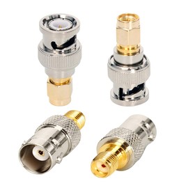 BNC Male to Female to SMA Male to Female Converter Connector Brass Gold Plated RF Coaxial Cable Adapter with 2 SMA Plug-BNC Plugs, 2 SMA Jacks to BNC Jacks, BNC Jacks, BNC Jacks for Home TV,