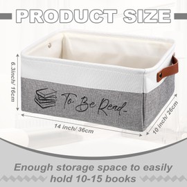 Marsui Book Lover Gifts TBR Book Storage Basket to Be Read List Storage Bin Bookish Accessories Bookworm Gift for Club Members Student Teacher Reading Accessories (White and Gray,Tbr)