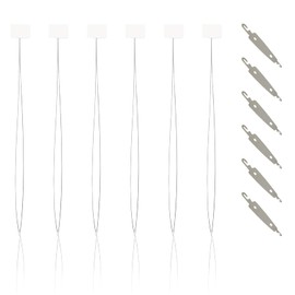 6 Pieces Needle Threaders for Embroidery Floss Cross Stitching Craft Tool for DIY Hand Sewing, 20cm(Bonus with 6pcs Small Needle threaders)