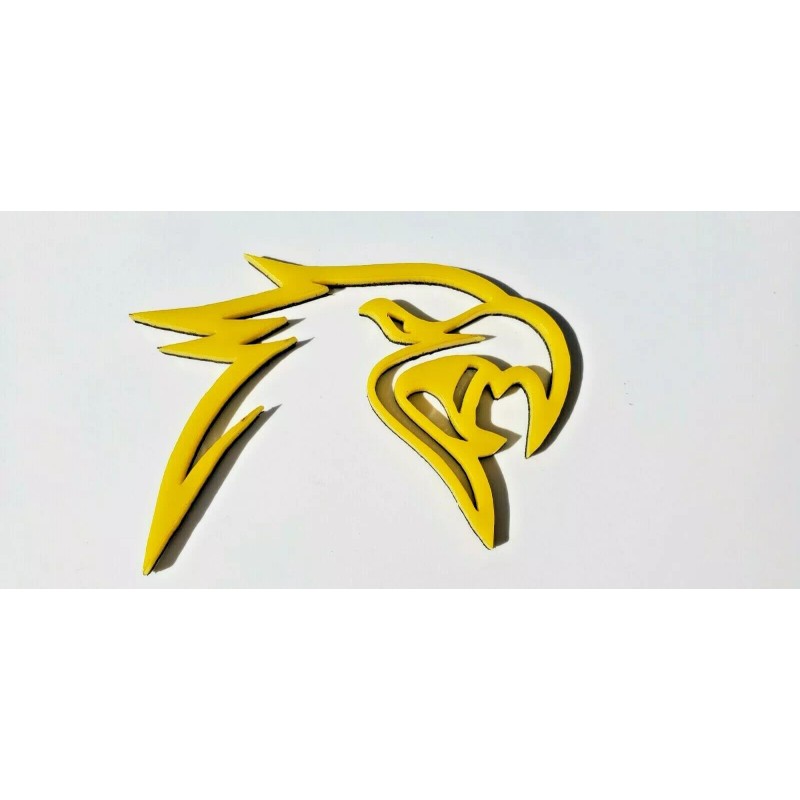 FMS Gear 2 Yellow HellHawk Emblems fits Jeep Trackhawk SRT