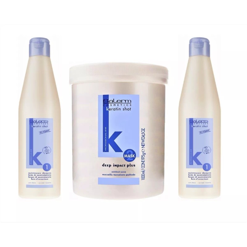 Salerm Cosmetics Keratin Shot Anti-frizz Shampoo 500ml + Tarro 1kg