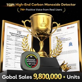 [2025 Upgrade] Carbon Monoxide Detectors - Portable CO Detector for Travel [Real Time Safety Guard] Mini 3-in-1 Co Monitor w/Mag, RV CO Alarm Temp/Hum Sensor, Rechargeable CO Monitor 168H Standby