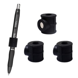 4 Pack Magnetic Pen Pencil Holder - Silicone Adjustable holder fit most pens pencils, Great for Fridges, Whiteboards, Workshops,Offices,Classrooms and Kitchens（Black）