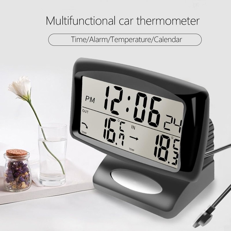 Car Temperature Dashboard Clock,Car Digital Clock Alarm Thermometer LED Clocks