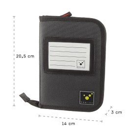 tee-uu Drive Organiser DIN A6 3 Colours Logbook Folder Storage in Glove Compartment Removable Key Clip Red Black Blue, black