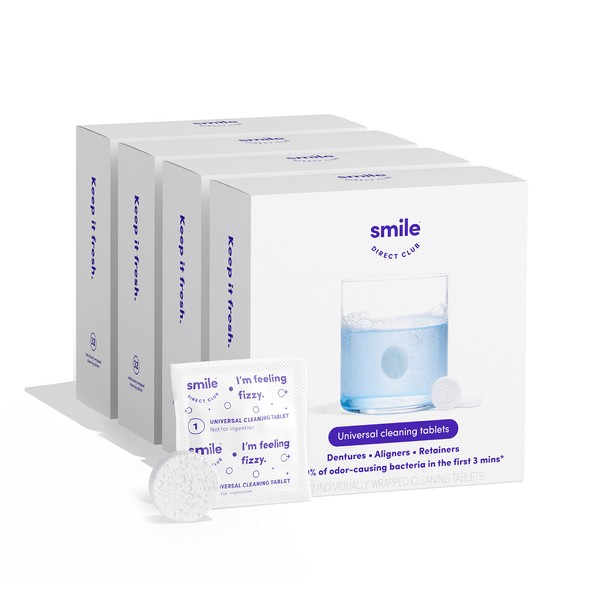 SmileDirectClub Retainer Cleaner, 128 Denture Cleaning Tablets, Safe and Minty Fresh