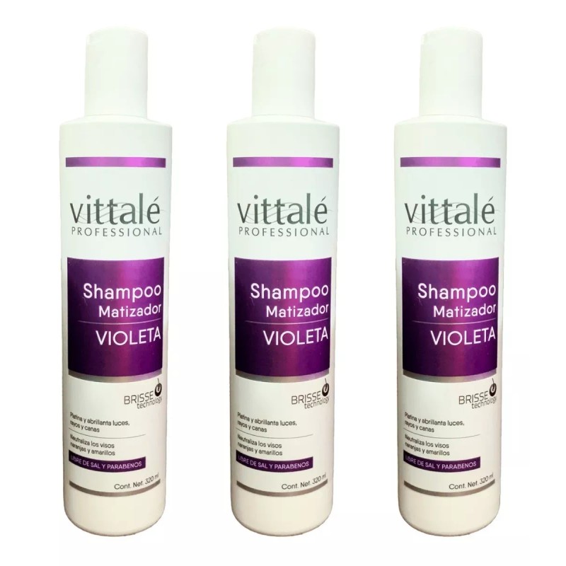 Vittale Shampoo Matizador Violeta Cabello Rubio 320ml 3 Pzs