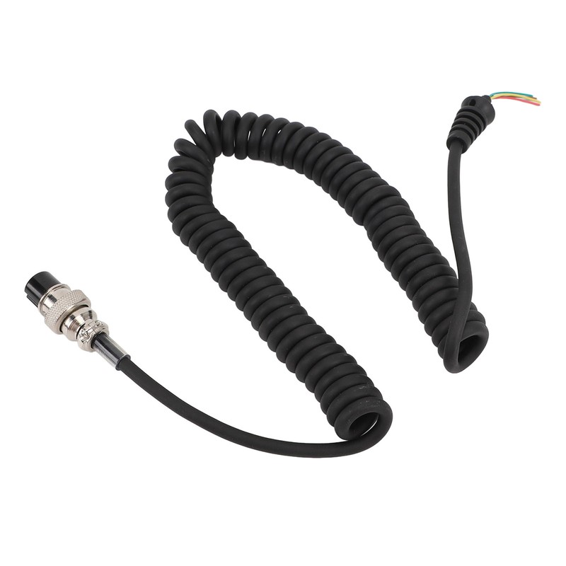 8Pin Speaker Mic Cable Radio Hand Microphone Coiled Cord Replacement