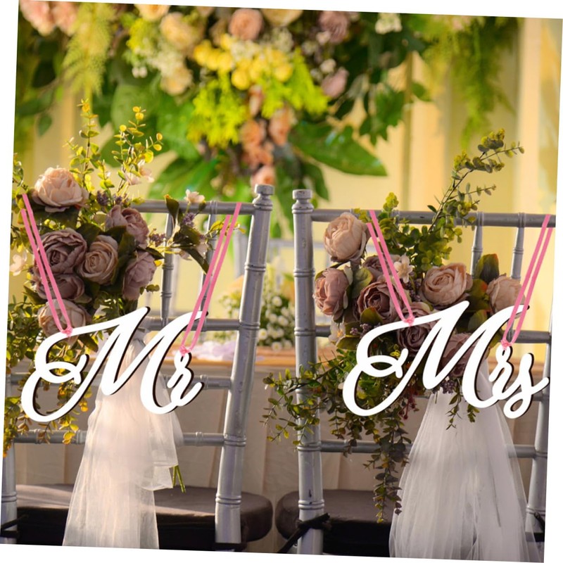 CORHAD Wedding Chair Back Sign Mr Mrs Decor Elegant Registry