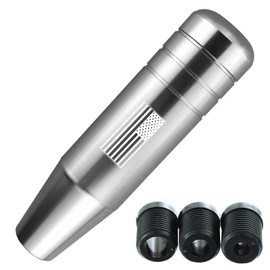 Miytsya Pack-1 Gear Stick Shifter Knobs, American Flag Design Metal Gear Stick Shift Knob, Automatic Shift Knob, Weighted Car Shift Handle Knob Fits Most Auto Transmission Vehicle (Silver)