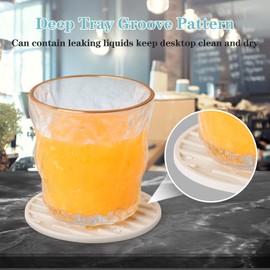 Armrouns Silicone Coasters for Drinks, Thickened Coasters Cup Mat, Heat Resistant 600℉ Non-Slip Coasters for Coffee Table, Kitchen, Bar