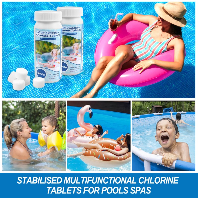 Pool Cleaning Tablets 200 Pieces for Pool, Water Tank, Hot