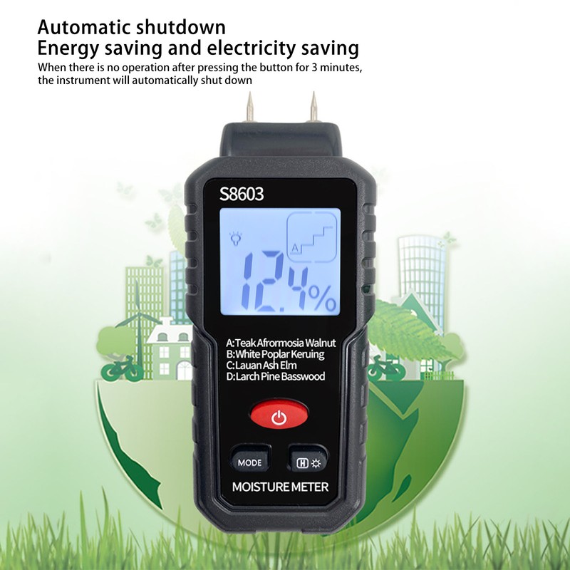 Digital Wood Moisture Meter ABS Wood Humidity Tester Light Weight