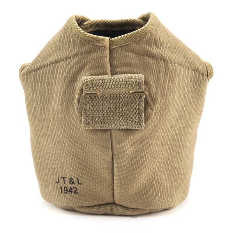 World War Supply US WW2 M1910 Canteen Cover Khaki marked