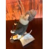 Silver Tree Felted Mouse Christmas Ornament On Skis With Knit