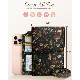 Bistup Small Crossbody Bags for Women Cross Body Purse Handbag Leather Cute Medium Cell Phone Bag Wallet Pouch with Credit Card Holder, Mushroom