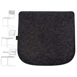Luxflair Felt Seat Cushion for Breuer Thonet 80-S32-S43-S64 Chair Cushion in 2 Colours for Reversible Dark Grey/Mottled Grey