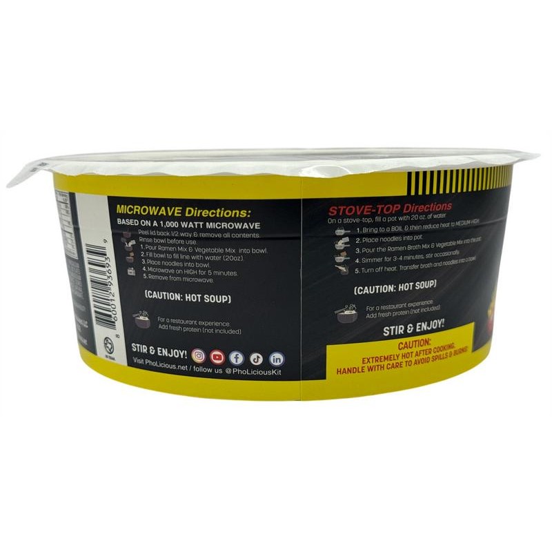 PhoLicious Spicy CHICKEN Premium Ramen, Instant, PhoLicious Brand, 4 Pack