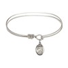6 1/4 inch Oval Eye Hook Bangle Bracelet w/St. Jude