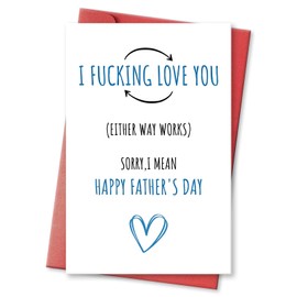 hvdler Dirty Father's Day Card for Husband Boyfriend Partner, Raunchy Father's Day Gifts from Wife Girlfriend, I Love You