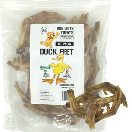 Dog Chits Duck Feet for Dogs - Dog and Puppy Chews | Nails Removed | Made in USA | All-Natural Treats | Large and Small Dogs | Nothing Added | Dehydrated | 18 Pack
