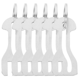 Holibanna 6Pcs Stainless Steel Shopping Cart Coin Quarter Token Keyring Shopping Trolley Token Key Ring for Shopping Cart