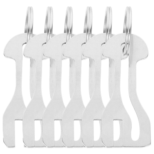 Holibanna 6Pcs Stainless Steel Shopping Cart Coin Quarter Token Keyring