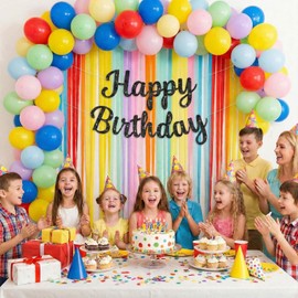 Glitter Happy Birthday Banner Sign,Reusable Birthday Party Decorations, DIY Party Supplies for Women Men Boys Girls,Celebration Decor Garland Wall Backdrop Banners (Black)