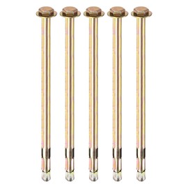M METERXITY 5-Pack Hex Expansion Bolt, M8x200mm Colored Galvanized Iron-Carbon Steel External Hex Expansion Bolts, Anti-Corrosion Metal Bolt for Concrete/Dry Brick/Block Walls