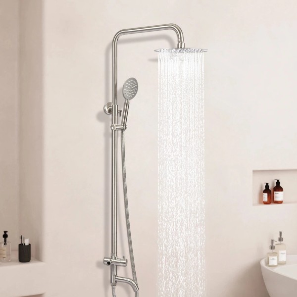 Unbranded Brushed Shower Faucet Set Rainfall Shower Head Combo Set