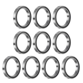 sourcing map 6704-2RS Deep Groove Ball Bearings, Chrome Steel, Double Rubber, Sealed Bearing, 20 mm x 27 mm x 4 mm, Pack of 10