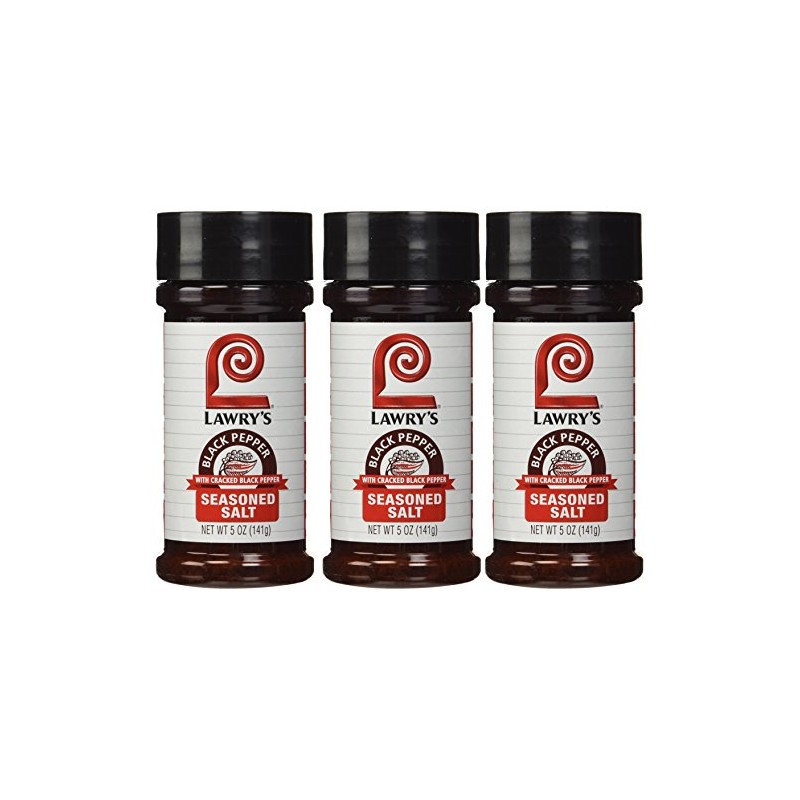 Lawry's Seasoned Salt Black Pepper, 5 Ounce (Pack of 3)