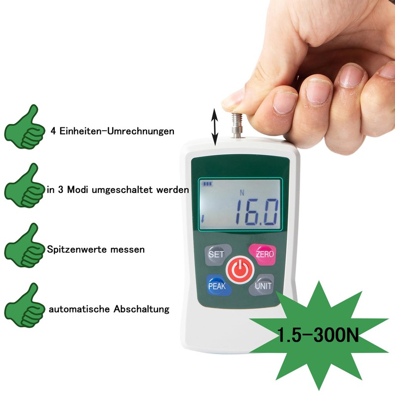 Beslands AMF-300 Digital Force Meter 300N Portable Pressure and Tensile