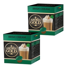 AROMA GOLD Irish Cream Coffee Pods 256g (32 Capsules) – Coffee Capsules Dolce Gusto Compatible Flavoured Coffee Pods for Nespresso Machines Barista-Approved, Mild & Harmonious Taste Perfect