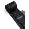 HISDERN Men's Ties Black Plaid Dots Ties and Pocket Squares
