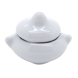 MyTinyWorld Small Dolls House Miniature White Glazed Ceramic Oven Pot