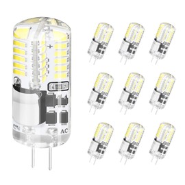 DiCUNO G4 3W Bi-pin LED Bulb, 30W T3 Halogen Bulb Equivalent, AC/DC 12V Daylight White 6000K, Non-dimmable LED Light Bulb for Home Landscape of 10 Pcs