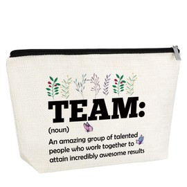 Gfhzdmf Team Definition Noun Cosmetic Bag Team Gifts for Female Employees Colleague Inspirational Group Makeup Bag Office Accessories Appreciation Thank You Gifts for Women Travel Pouch