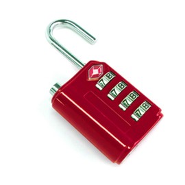 DOT Certified TSA 4 Dial Lock Key Red