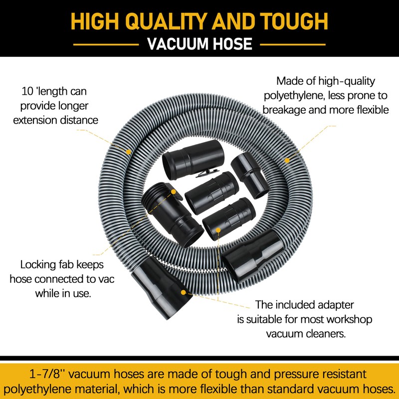 1-7/8-inch Shop Vacuum Hose for Ridgid Wet/dry Vac Replaceable Parts