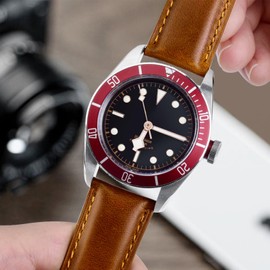 Ritche Genuine Leather Watch Band 18mm Classic Vintage Quick Release Leather Watch Strap (Toffee Brown), Valentine's day gifts for him or her