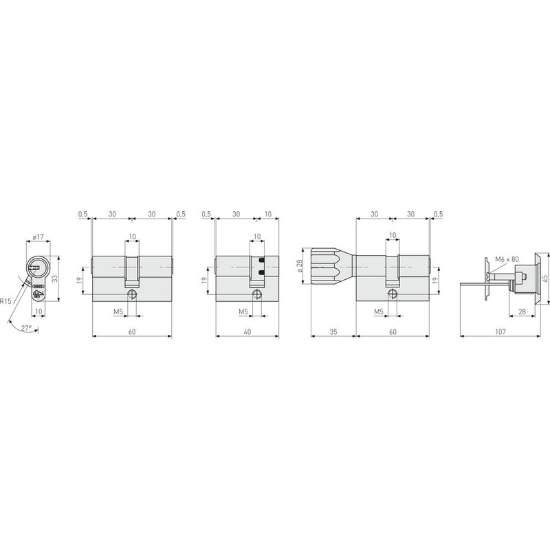 Abus profile cylinder, EC550NP