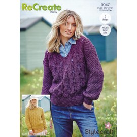 Stylecraft 9947 Adult Chunky Sweater Knitting Pattern Multicolor